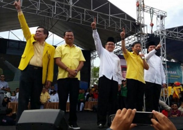 Setnov Hadiri Acara Kampanye Akbar Putra Gubernur Sumatera Selatan
